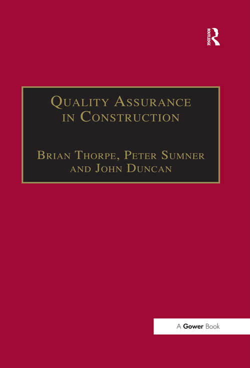 Book cover of Quality Assurance in Construction (2)