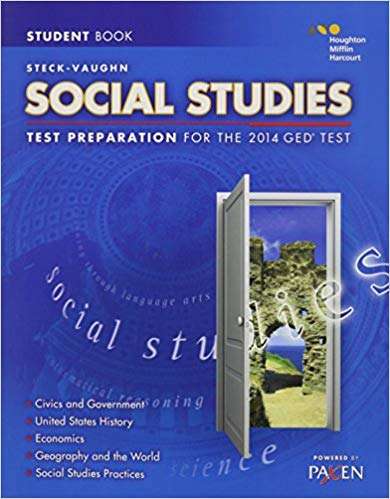 Book cover of Social Studies: Test Preparation for the 2014 GED Test (Steck-Vaughn GED)