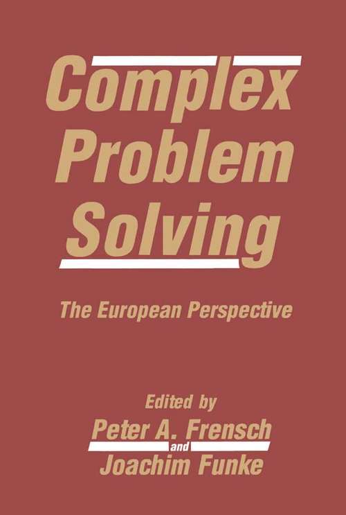 Book cover of Complex Problem Solving: The European Perspective