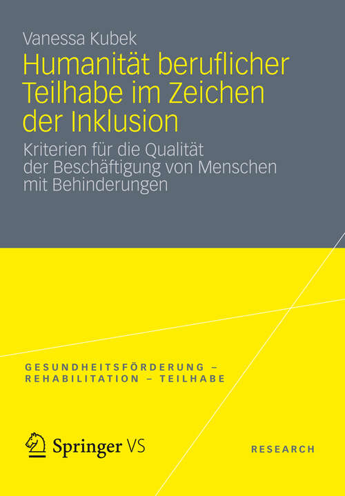 Book cover of Humanität beruflicher Teilhabe im Zeichen der Inklusion
