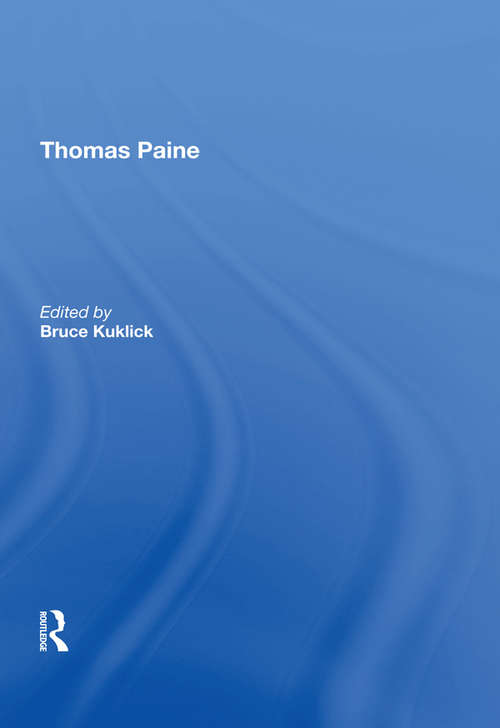 Book cover of Thomas Paine (International Library Of Essays In The History Of Social And Political Thought Ser.)