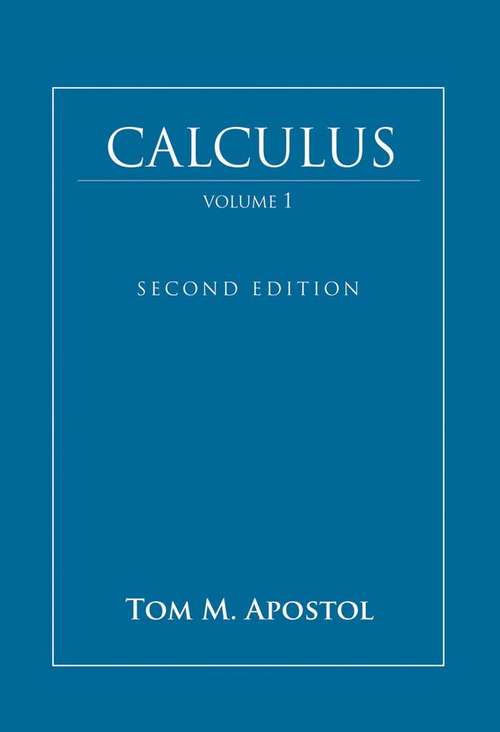 Book cover of Calculus, Volume 1 (Second Edition)