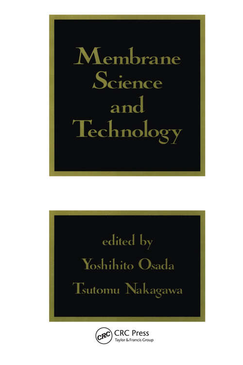 Book cover of Membrane Science and Technology (1)