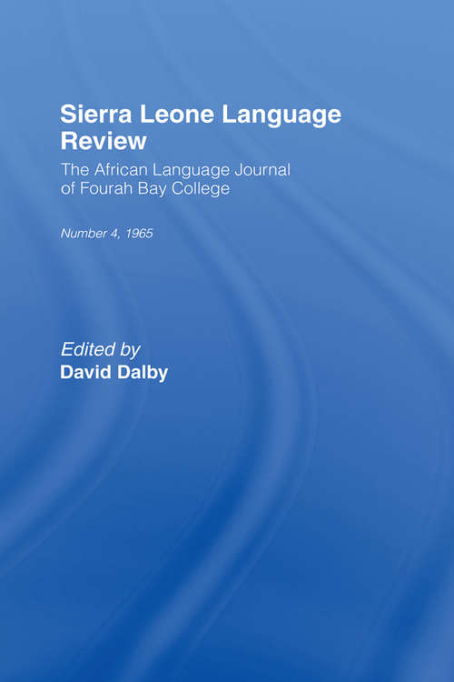 Book cover of African Language Review