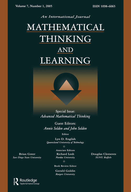 Book cover of Advanced Mathematical Thinking: A Special Issue of Mathematical Thinking and Learning