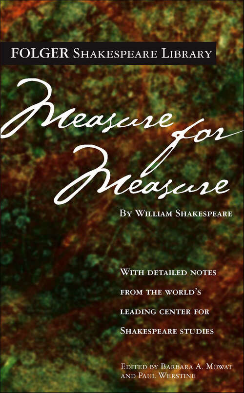 Book cover of Measure for Measure (Folger Shakespeare Library)