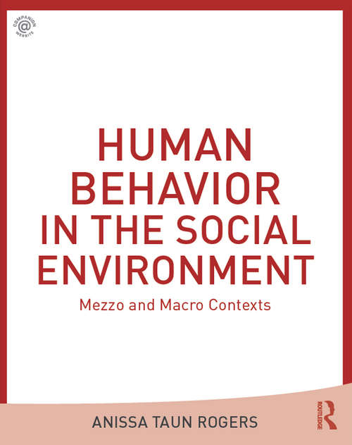 Book cover of Human Behavior in the Social Environment: Mezzo and Macro Contexts