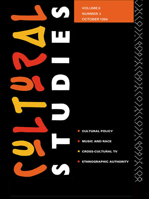 Book cover of Cultural Studies: Volume 8, Issue 3