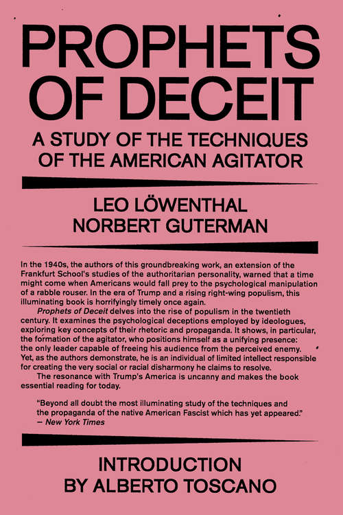 Book cover of Prophets of Deceit: A Study of the Techniques of the American Agitator (2) (Paperbounds Ser.: No. Pb-8)