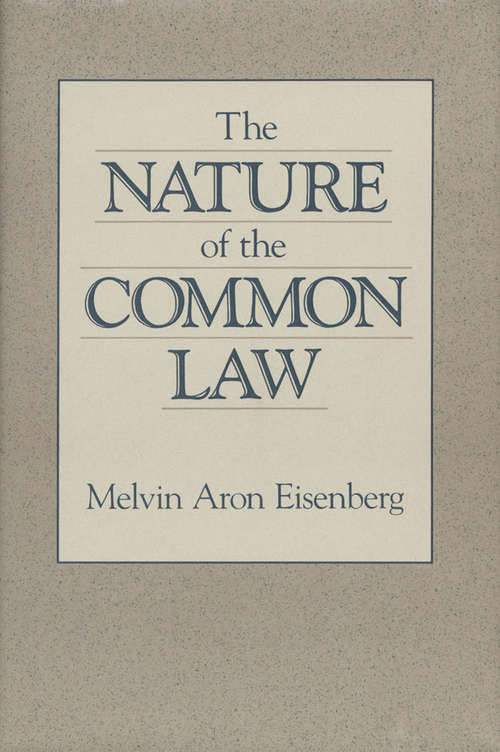 Book cover of The Nature of the Common Law