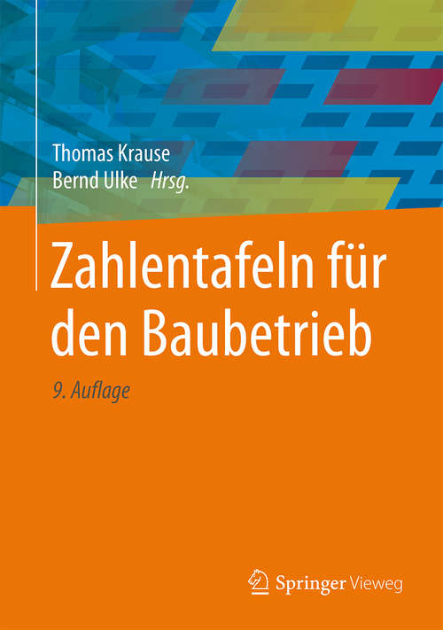 Book cover of Zahlentafeln für den Baubetrieb
