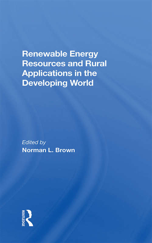 Book cover of Renewable Energy Resources And Rural Applications In The Developing World