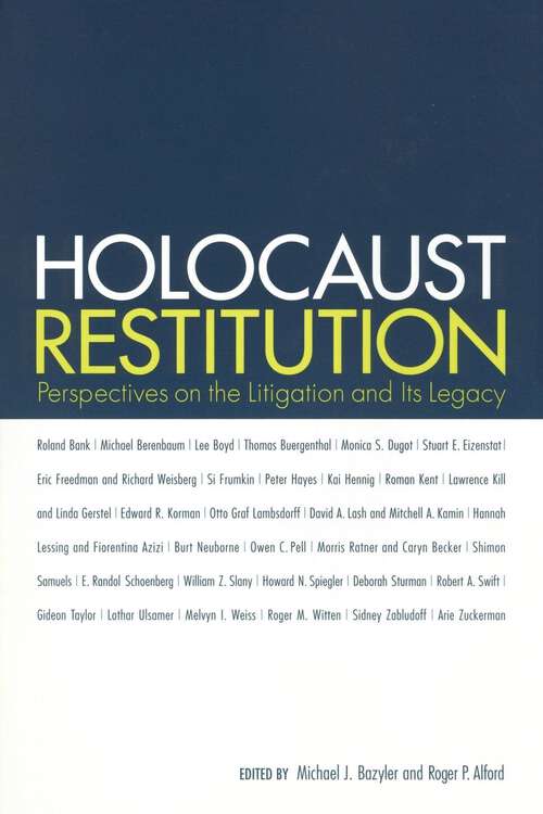 Book cover of Holocaust Restitution: Perspectives on the Litigation and Its Legacy