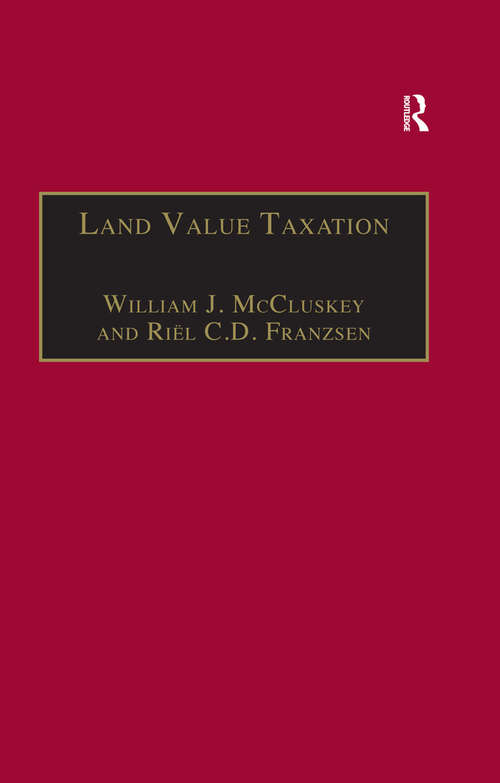Book cover of Land Value Taxation: An Applied Analysis