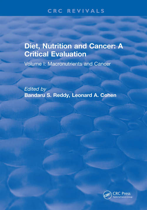 Book cover of Diet, Nutrition and Cancer: Volume I