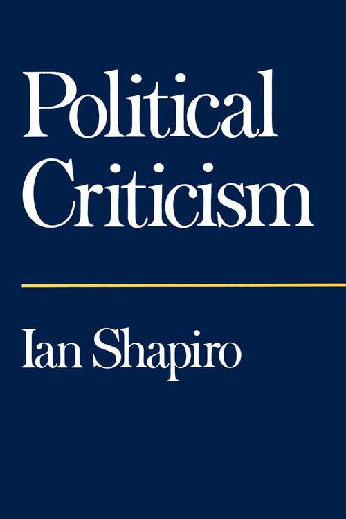 Book cover of Political Criticism