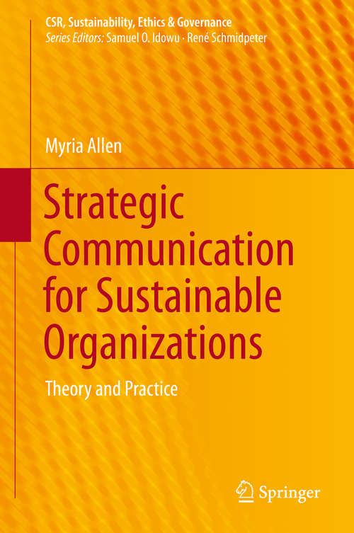 Book cover of Strategic Communication for Sustainable Organizations