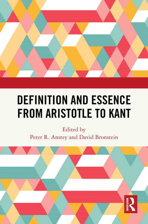 Book cover of Definition and Essence from Aristotle to Kant (1)