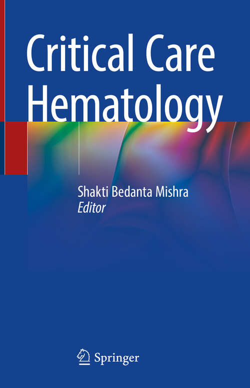 Book cover of Critical Care Hematology