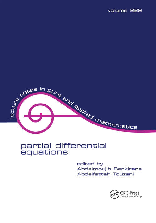 Book cover of Partial Differential Equations (1) (Lecture Notes in Pure and Applied Mathematics)