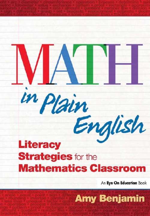 Book cover of Math In Plain English: Literacy Strategies for the Mathematics Classroom