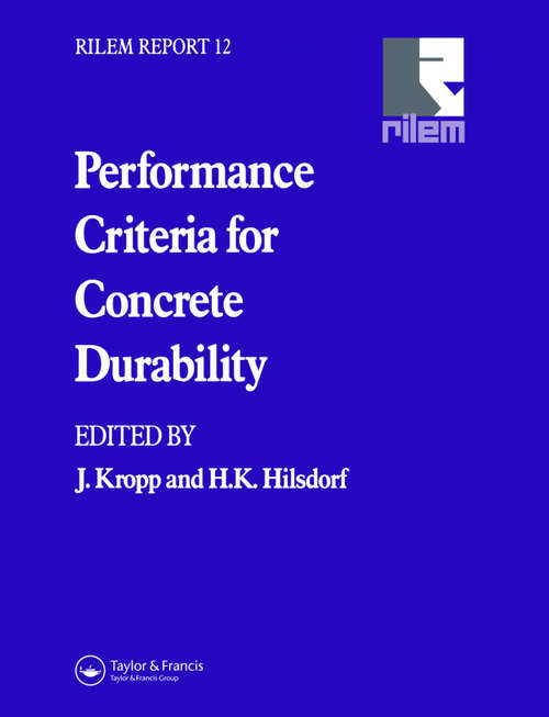 Book cover of Performance Criteria for Concrete Durability