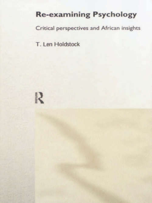 Book cover of Re-examining Psychology: Critical Perspectives and African Insights