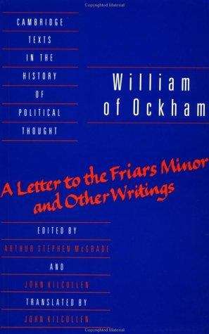 Book cover of William of Ockham: A Letter to the Friars Minor and Other Writings