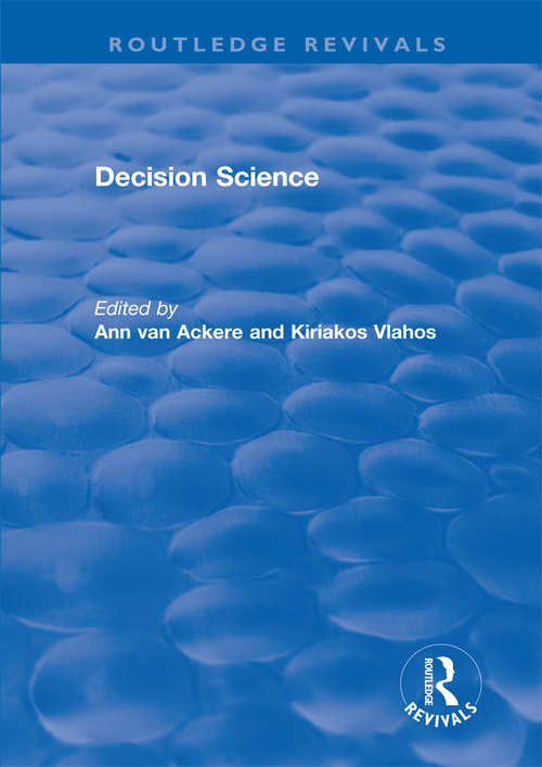 Book cover of Decision Science (Routledge Revivals)