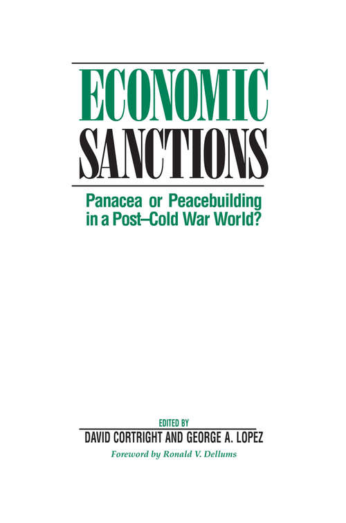 Book cover of Economic Sanctions: Panacea Or Peacebuilding In A Post-cold War World?