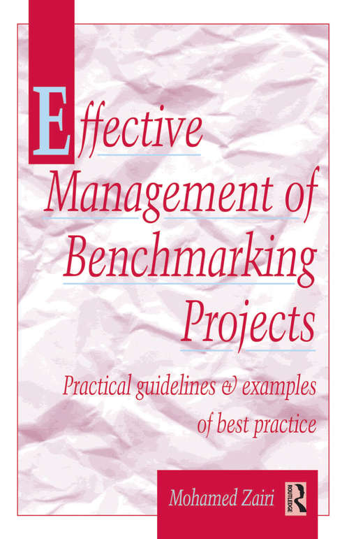 Book cover of Effective Management of Benchmarking Projects