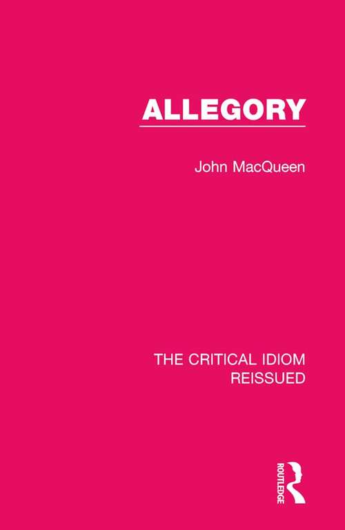 Book cover of Allegory (The Critical Idiom Reissued #13)