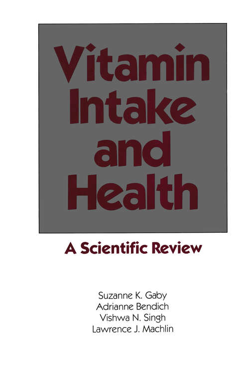 Book cover of Vitamin Intake and Health: A Scientific Review