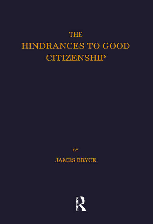 Book cover of Hindrances to Good Citizenship