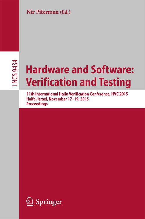 Book cover of Hardware and Software: Verification and Testing
