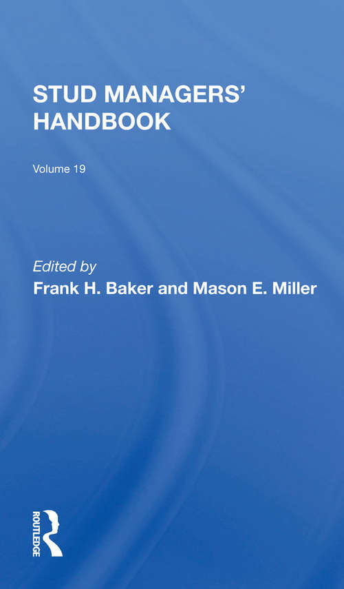 Book cover of Stud Managers' Handbook, Vol. 19