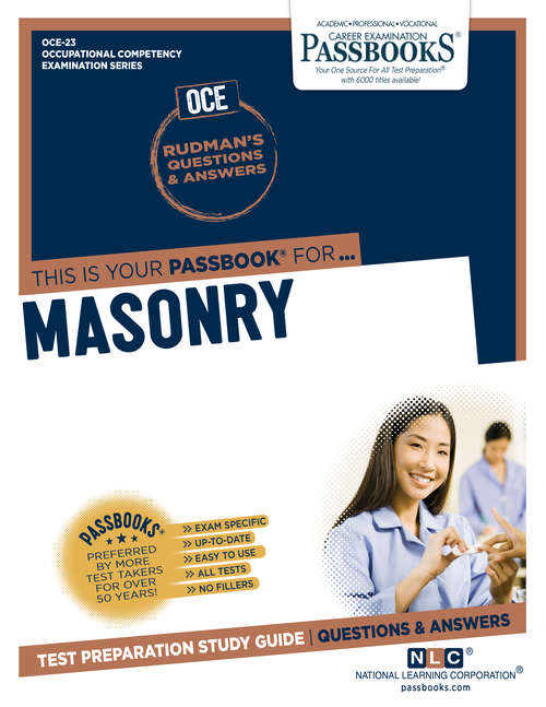 Book cover of MASONRY: Passbooks Study Guide (Occupational Competency Examination Series)