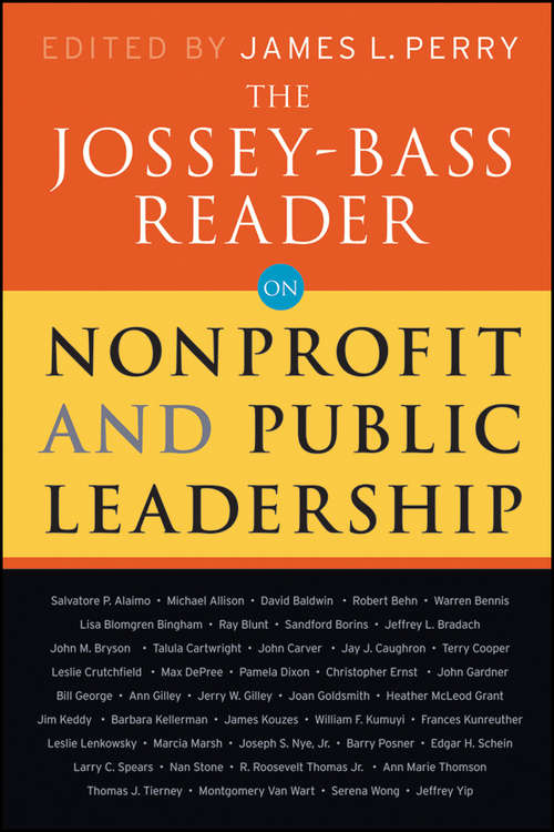 Book cover of The Jossey-Bass Reader on Nonprofit and Public Leadership