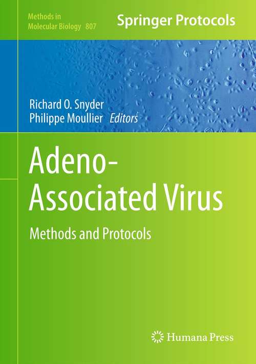 Book cover of Adeno-Associated Virus: Methods and Protocols (Methods in Molecular Biology #807)