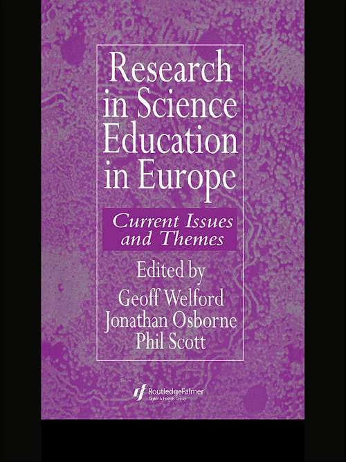 Book cover of Research in science education in Europe