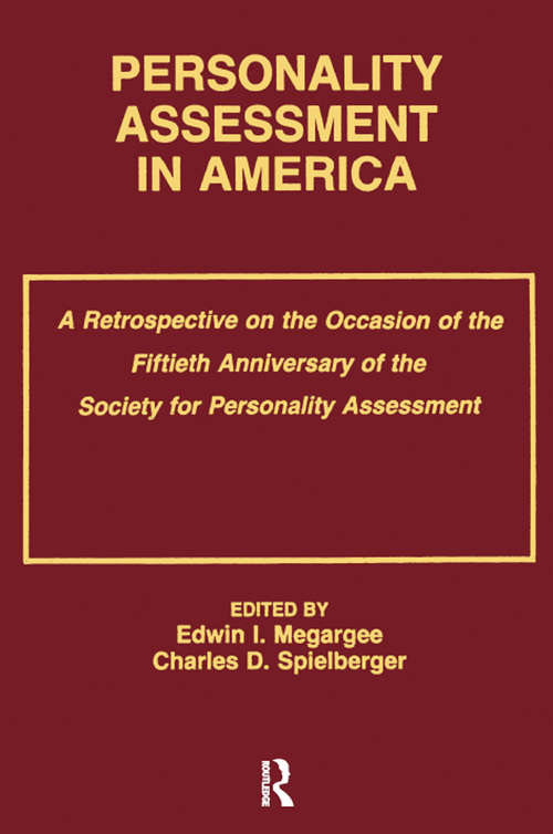 Book cover of Personality Assessment in America: A Retrospective on the Occasion of the Fiftieth Anniversary of the Society for Personality Assessment