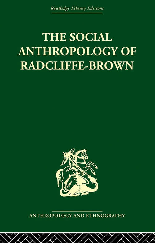 Book cover of The Social Anthropology of Radcliffe-Brown