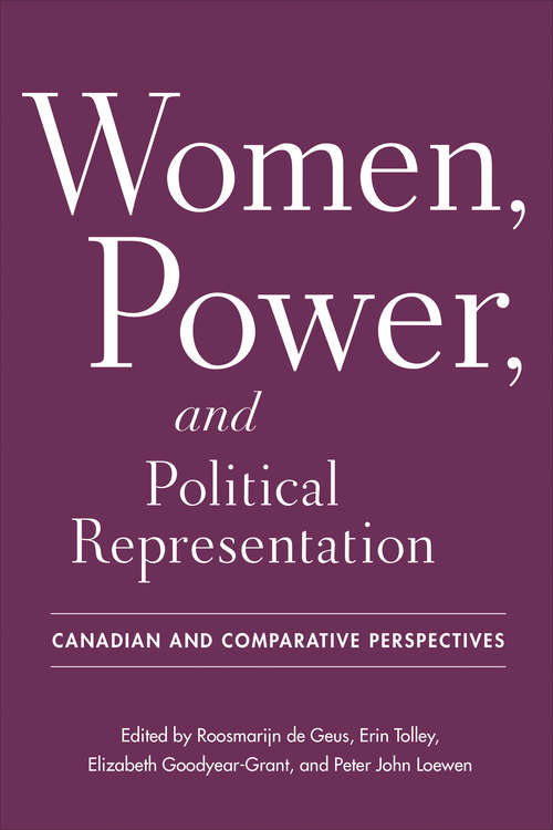 Book cover of Women, Power, and Political Representation: Canadian and Comparative Perspectives