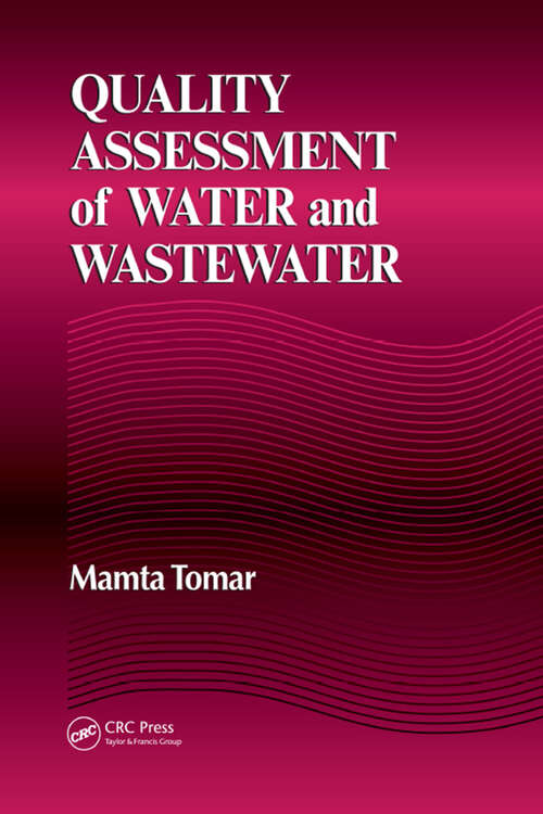 Book cover of Quality Assessment of Water and Wastewater (1)