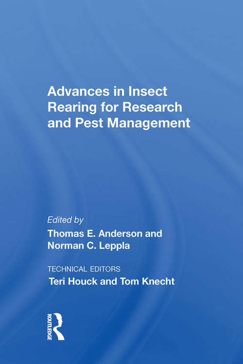 Book cover of Advances In Insect Rearing For Research And Pest Management