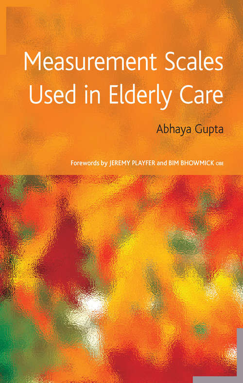 Book cover of Measurement Scales Used in Elderly Care