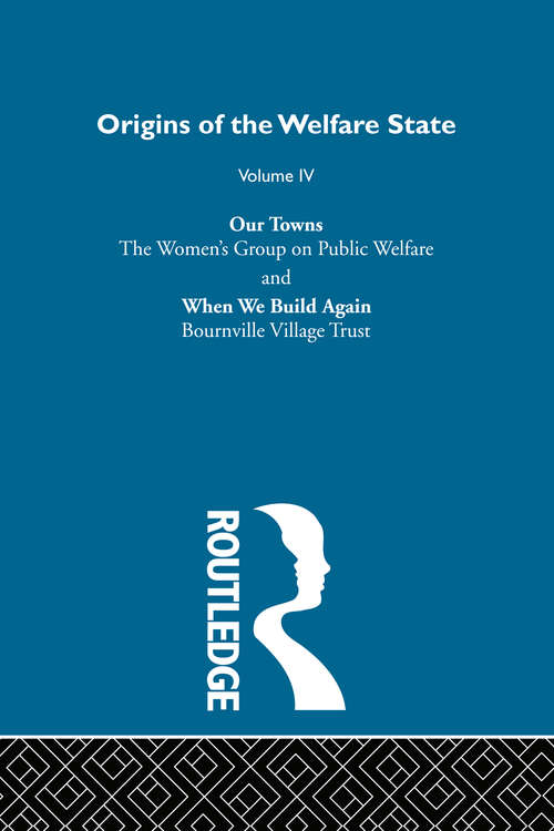 Book cover of Origins of the Welfare State V4