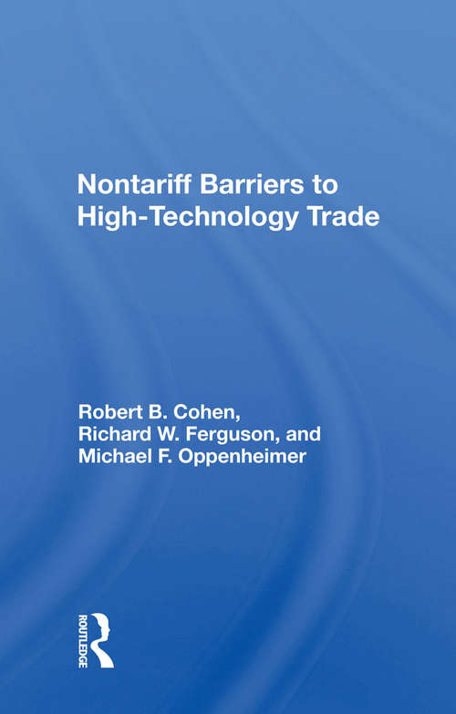 Book cover of Nontariff Barriers To High-technology Trade