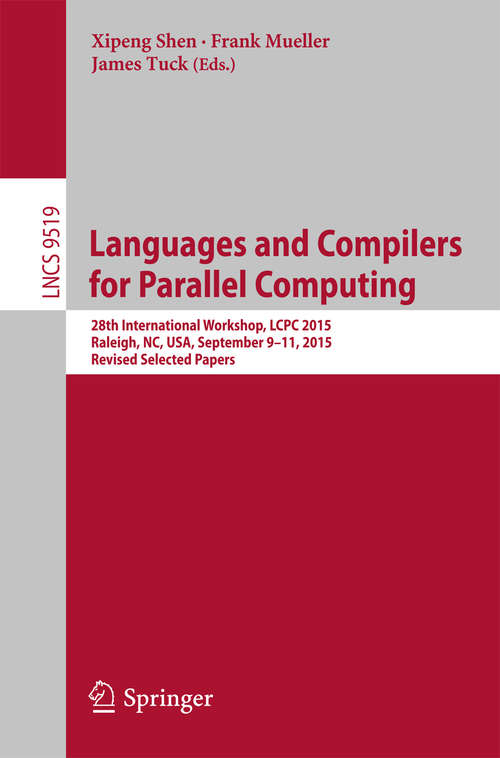 Book cover of Languages and Compilers for Parallel Computing
