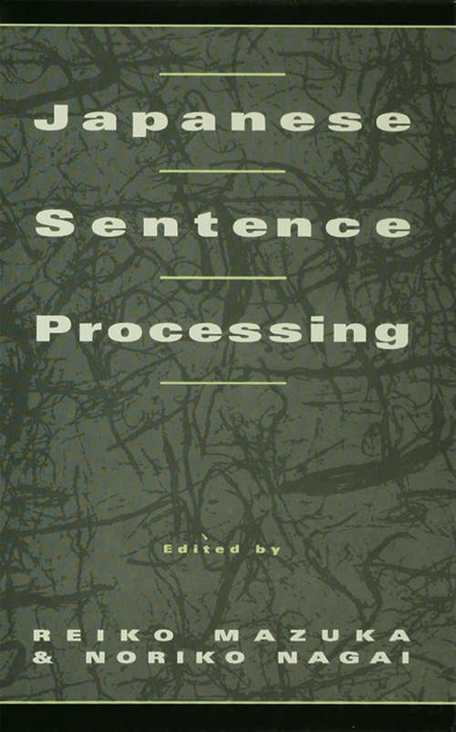 Book cover of Japanese Sentence Processing